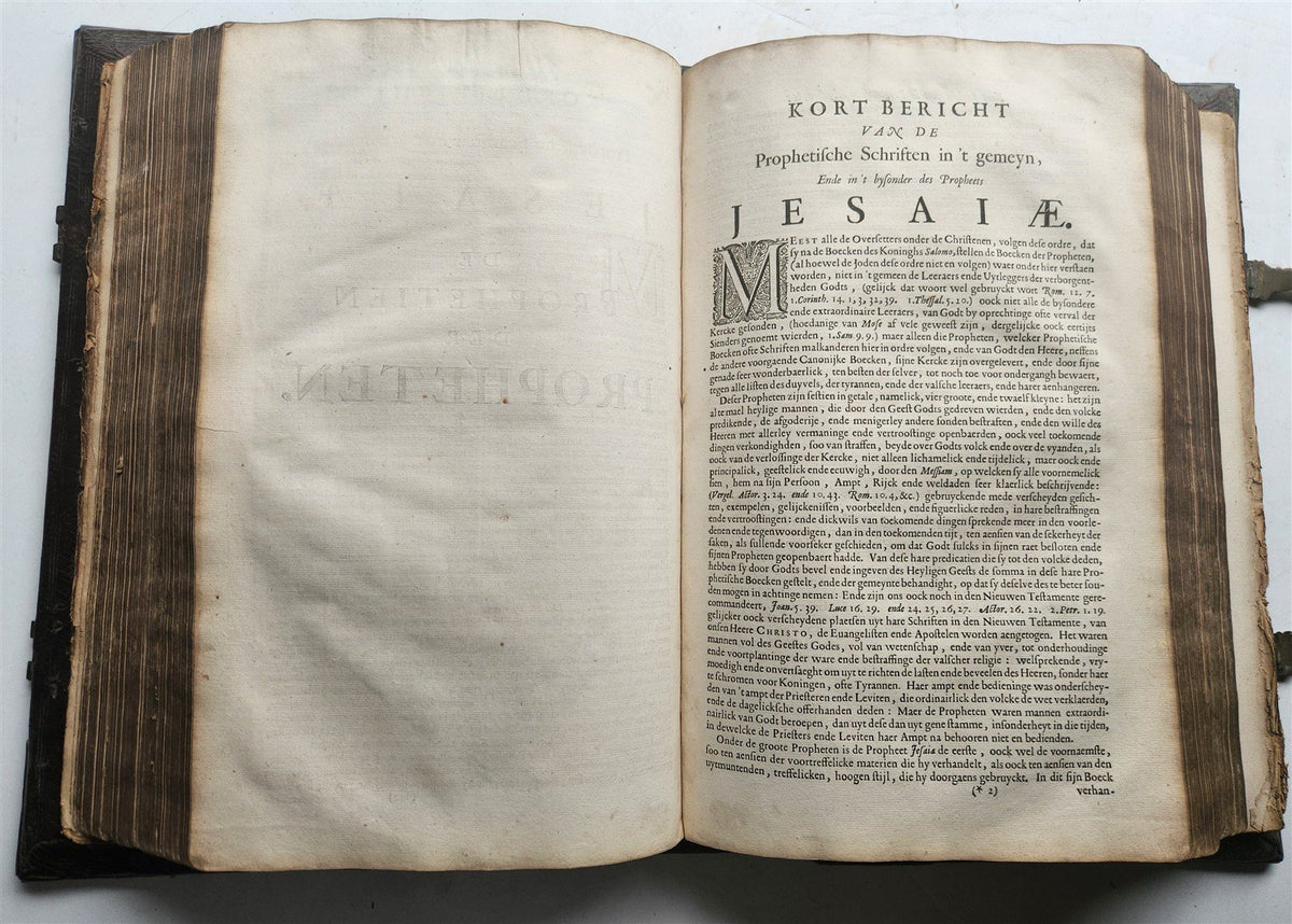 1702 BIBLE in DUTCH MONUMENTAL "KEUR" FOLIO antique ILLUSTRATED w/ 5 MAPS