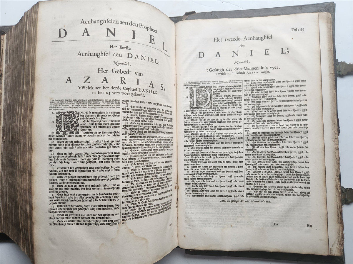 1702 BIBLE in DUTCH MONUMENTAL "KEUR" FOLIO antique ILLUSTRATED w/ 5 MAPS