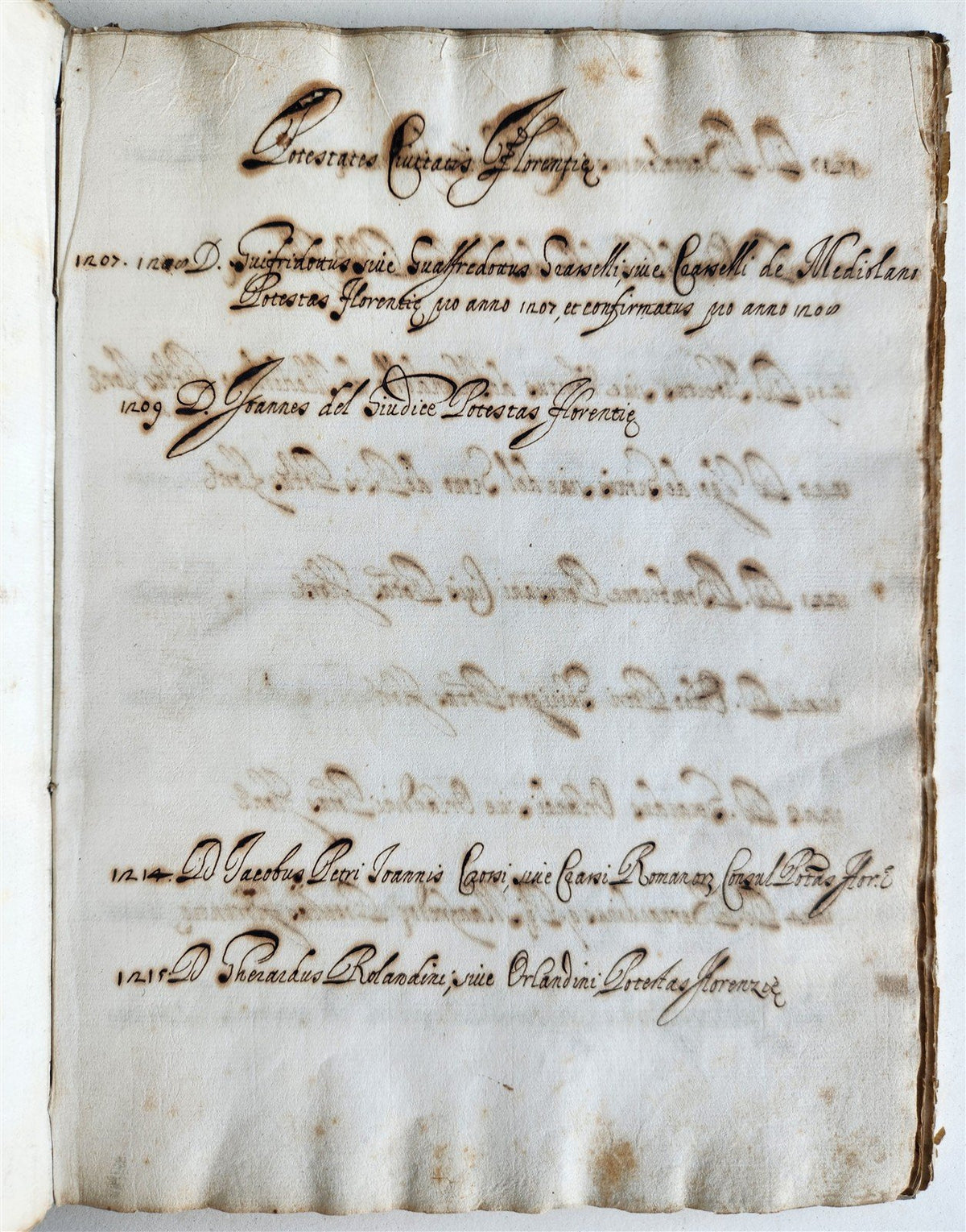 17th CENTURY MANUSCRIPT in ITALIAN (?) antique VELLUM BOUND 120 pages