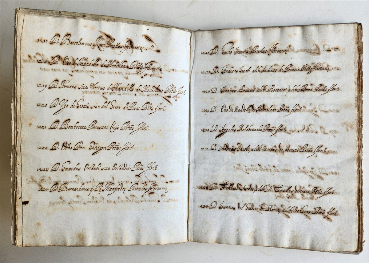 17th CENTURY MANUSCRIPT in ITALIAN (?) antique VELLUM BOUND 120 pages