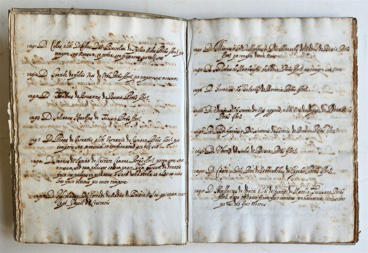 17th CENTURY MANUSCRIPT in ITALIAN (?) antique VELLUM BOUND 120 pages