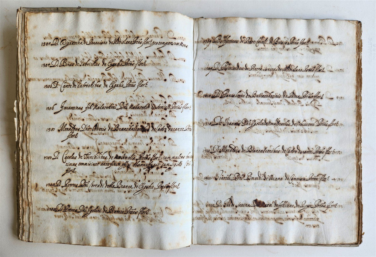 17th CENTURY MANUSCRIPT in ITALIAN (?) antique VELLUM BOUND 120 pages