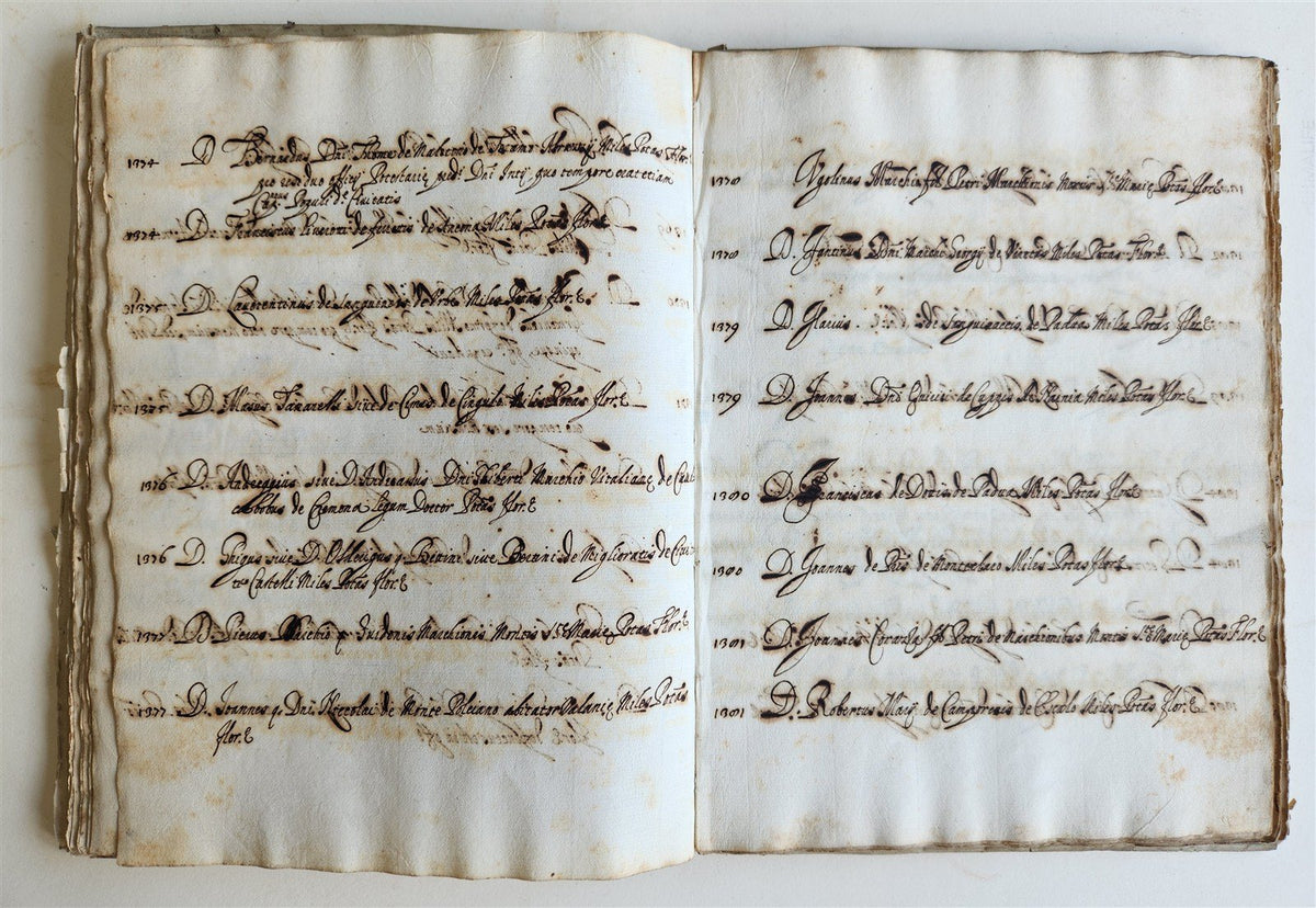 17th CENTURY MANUSCRIPT in ITALIAN (?) antique VELLUM BOUND 120 pages