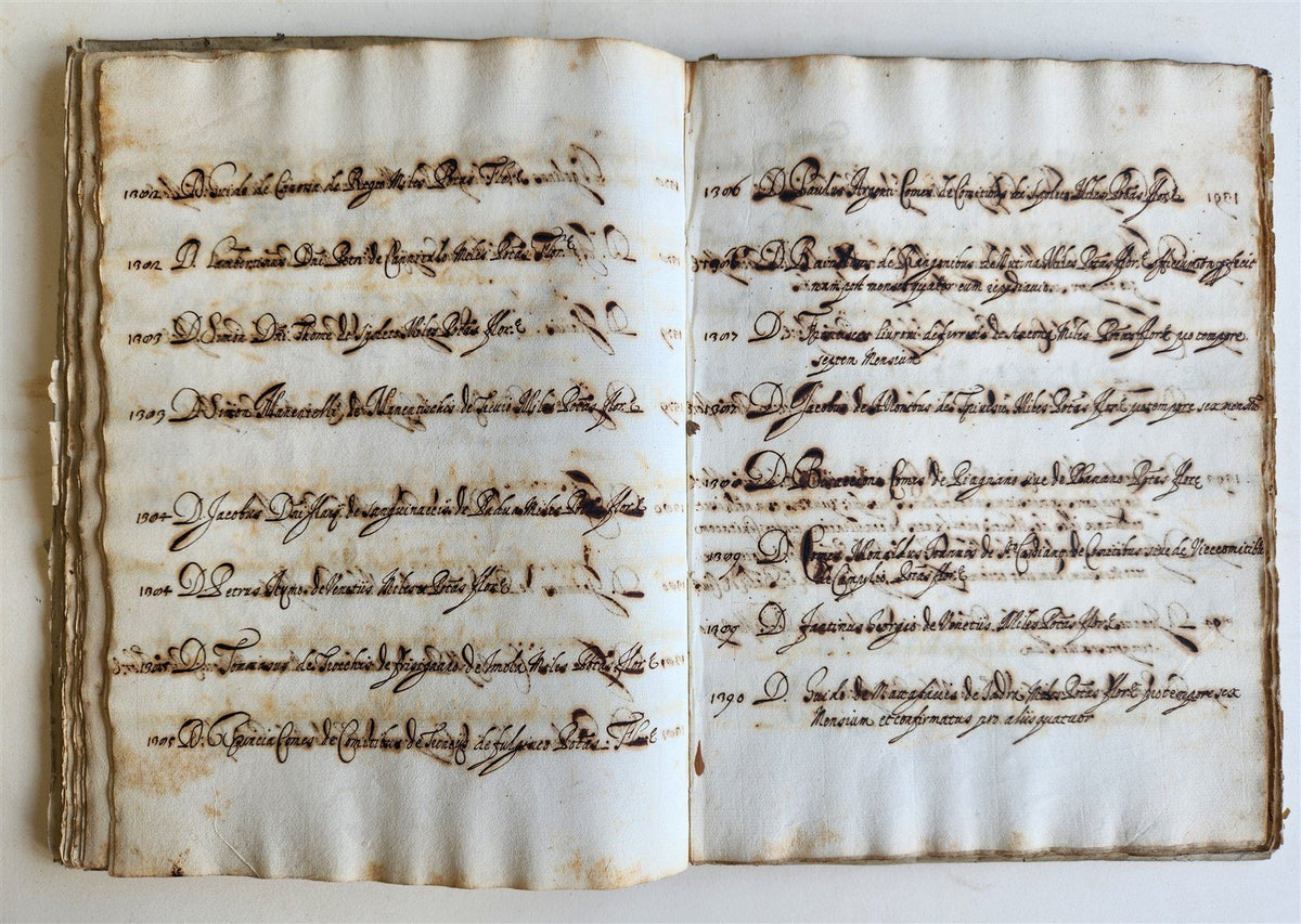 17th CENTURY MANUSCRIPT in ITALIAN (?) antique VELLUM BOUND 120 pages