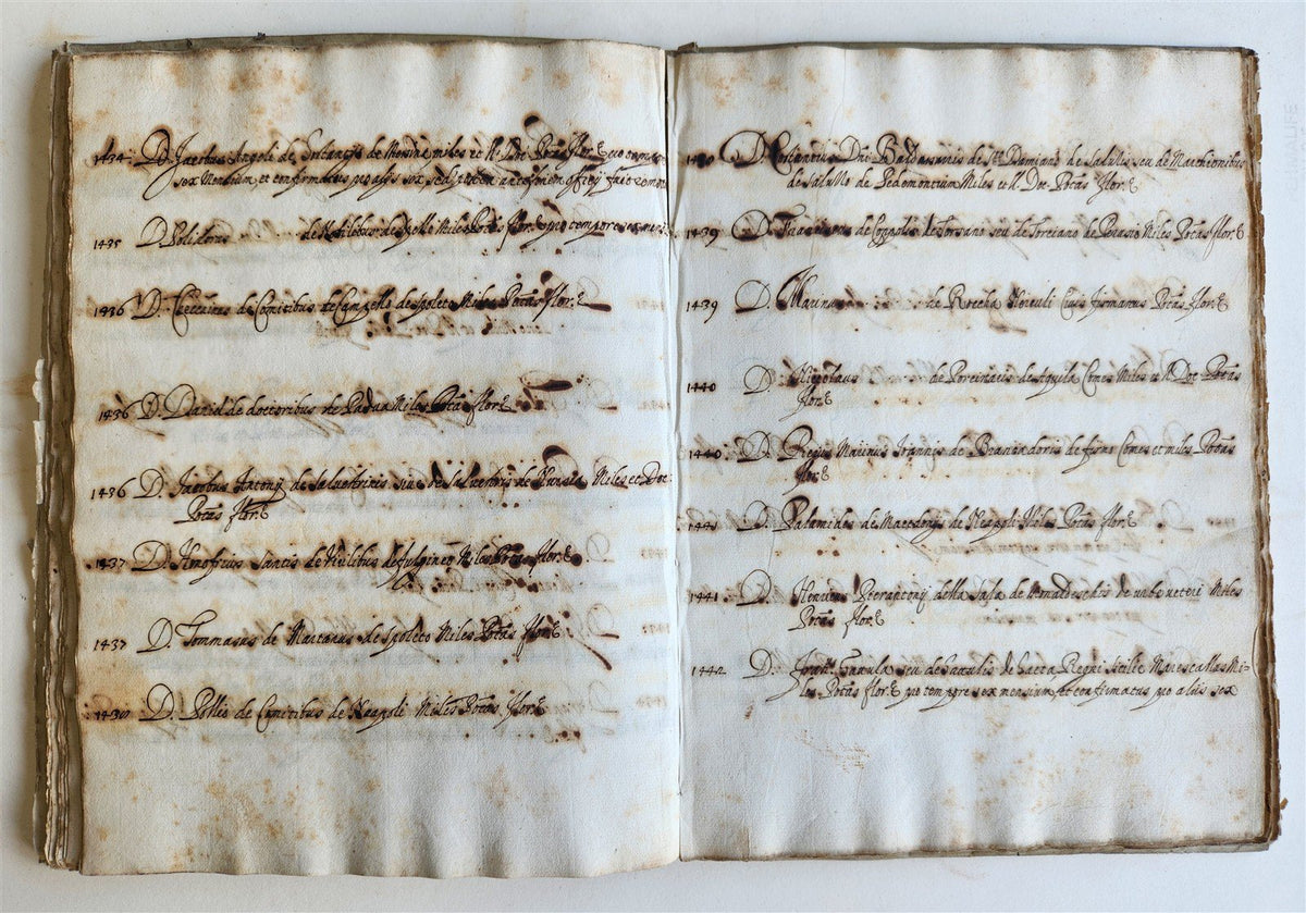 17th CENTURY MANUSCRIPT in ITALIAN (?) antique VELLUM BOUND 120 pages