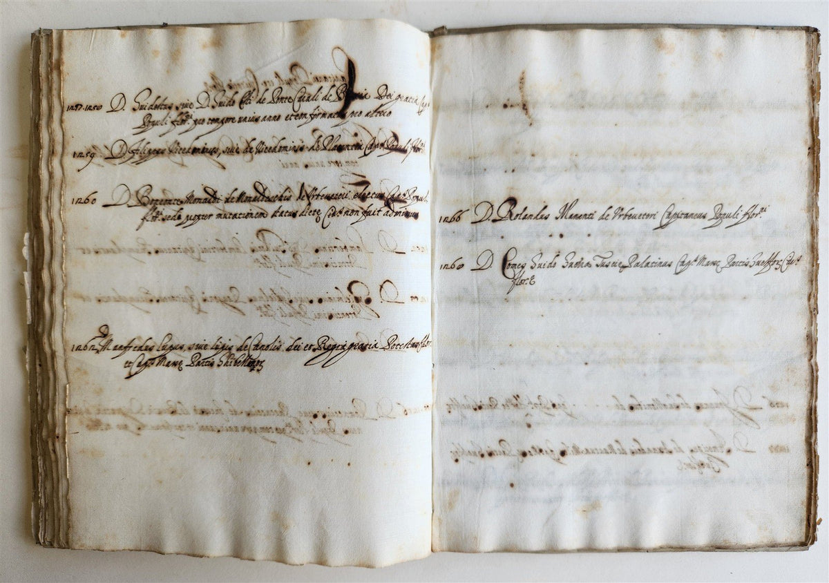 17th CENTURY MANUSCRIPT in ITALIAN (?) antique VELLUM BOUND 120 pages