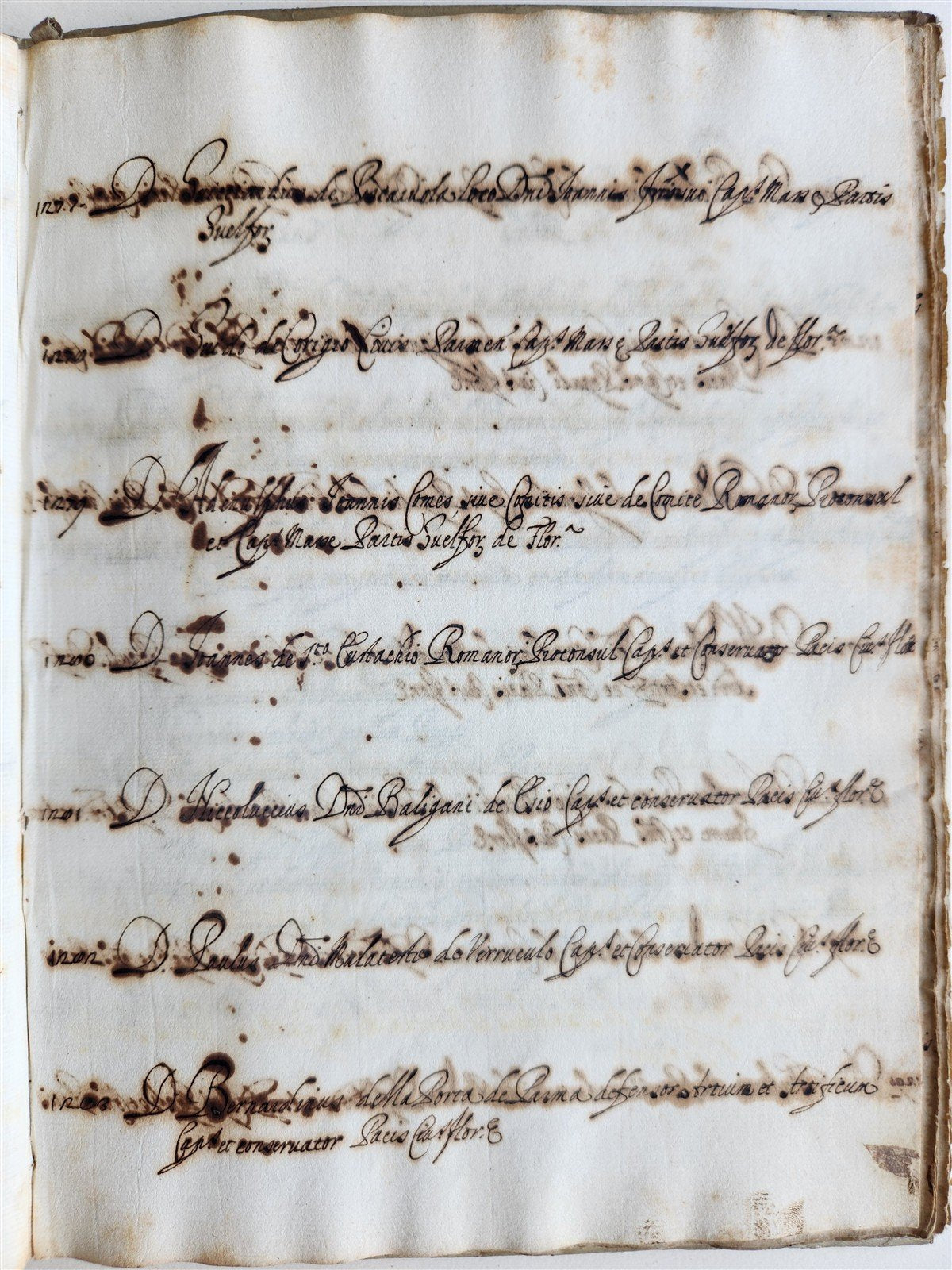 17th CENTURY MANUSCRIPT in ITALIAN (?) antique VELLUM BOUND 120 pages