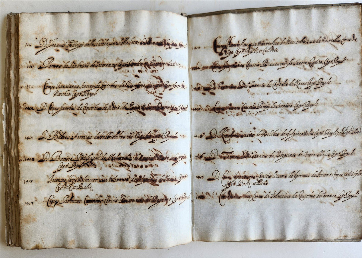 17th CENTURY MANUSCRIPT in ITALIAN (?) antique VELLUM BOUND 120 pages