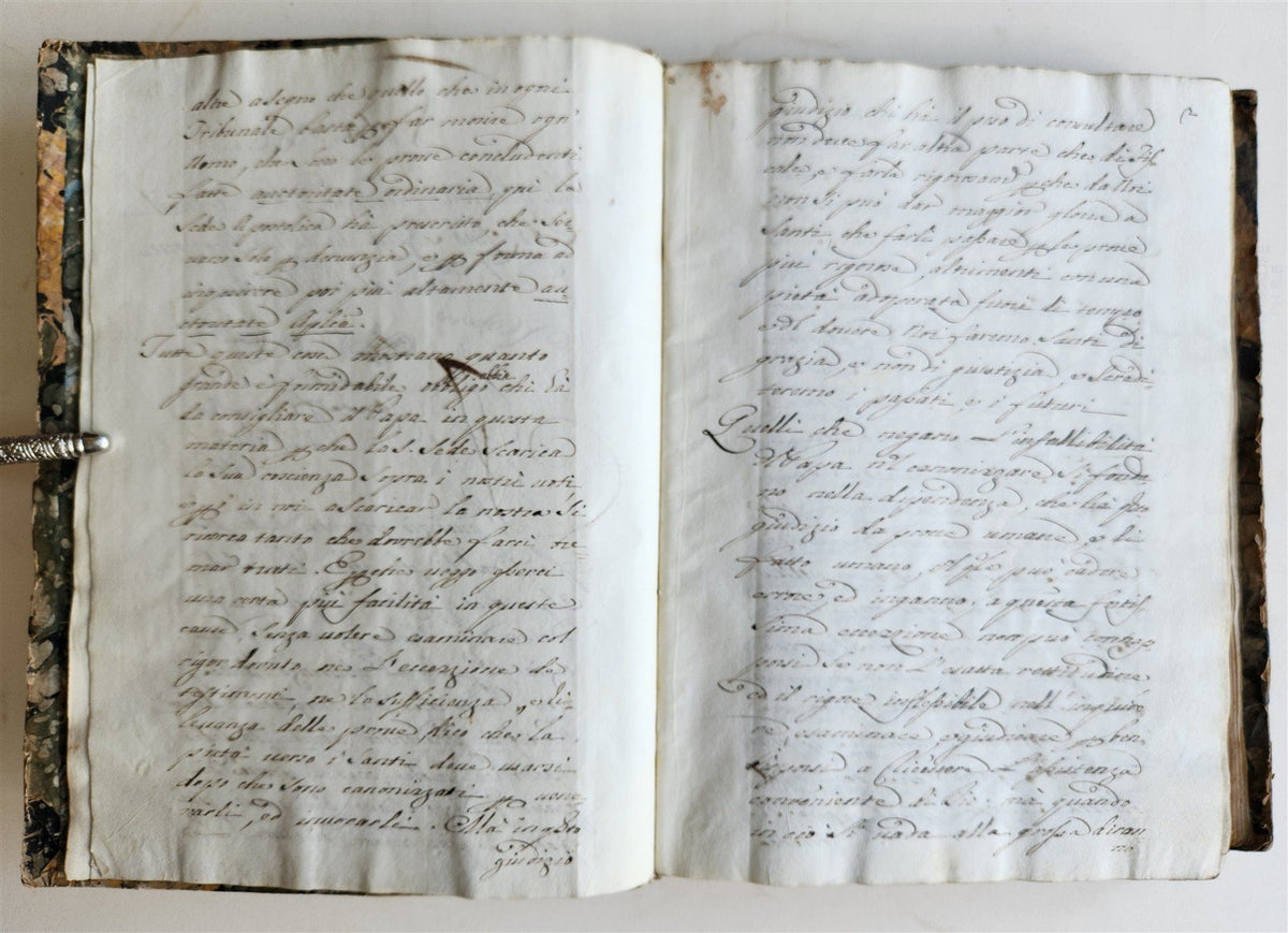 18th CENTURY MANUSCRIPT in ITALIAN antique VELLUM BOUND 392 pages