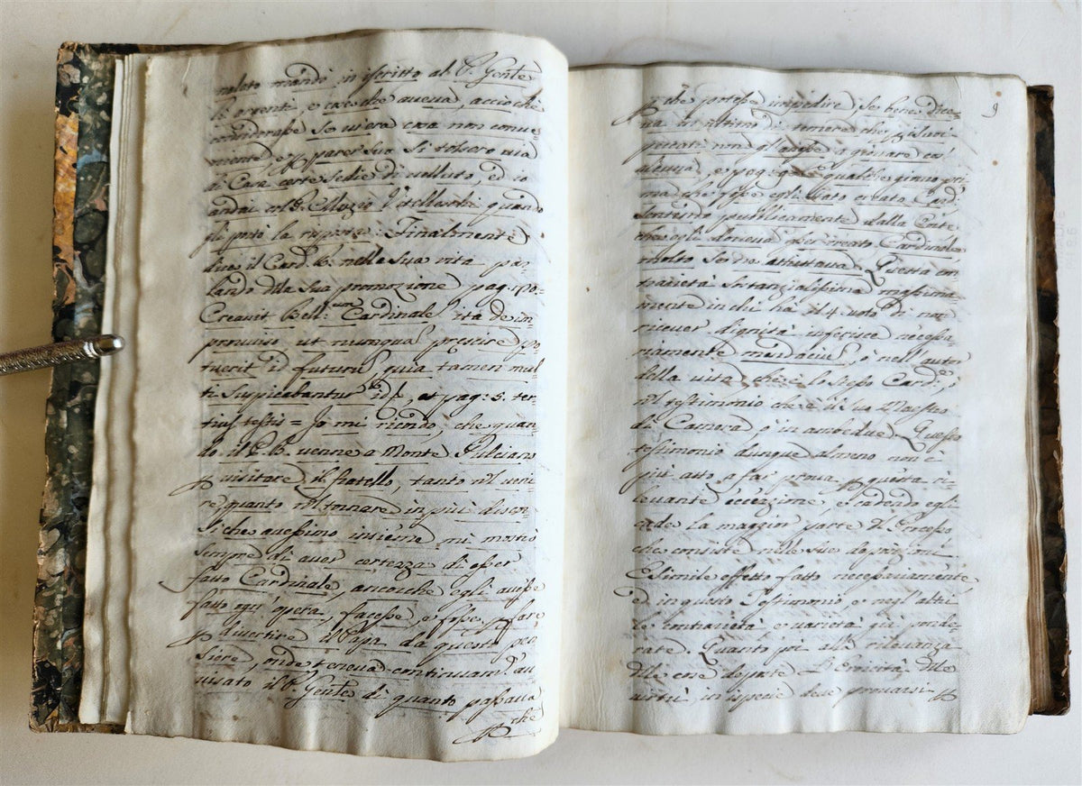 18th CENTURY MANUSCRIPT in ITALIAN antique VELLUM BOUND 392 pages