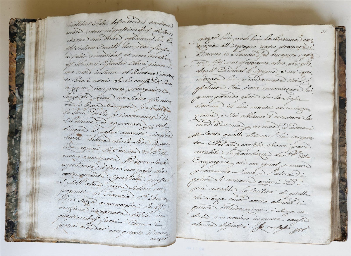 18th CENTURY MANUSCRIPT in ITALIAN antique VELLUM BOUND 392 pages