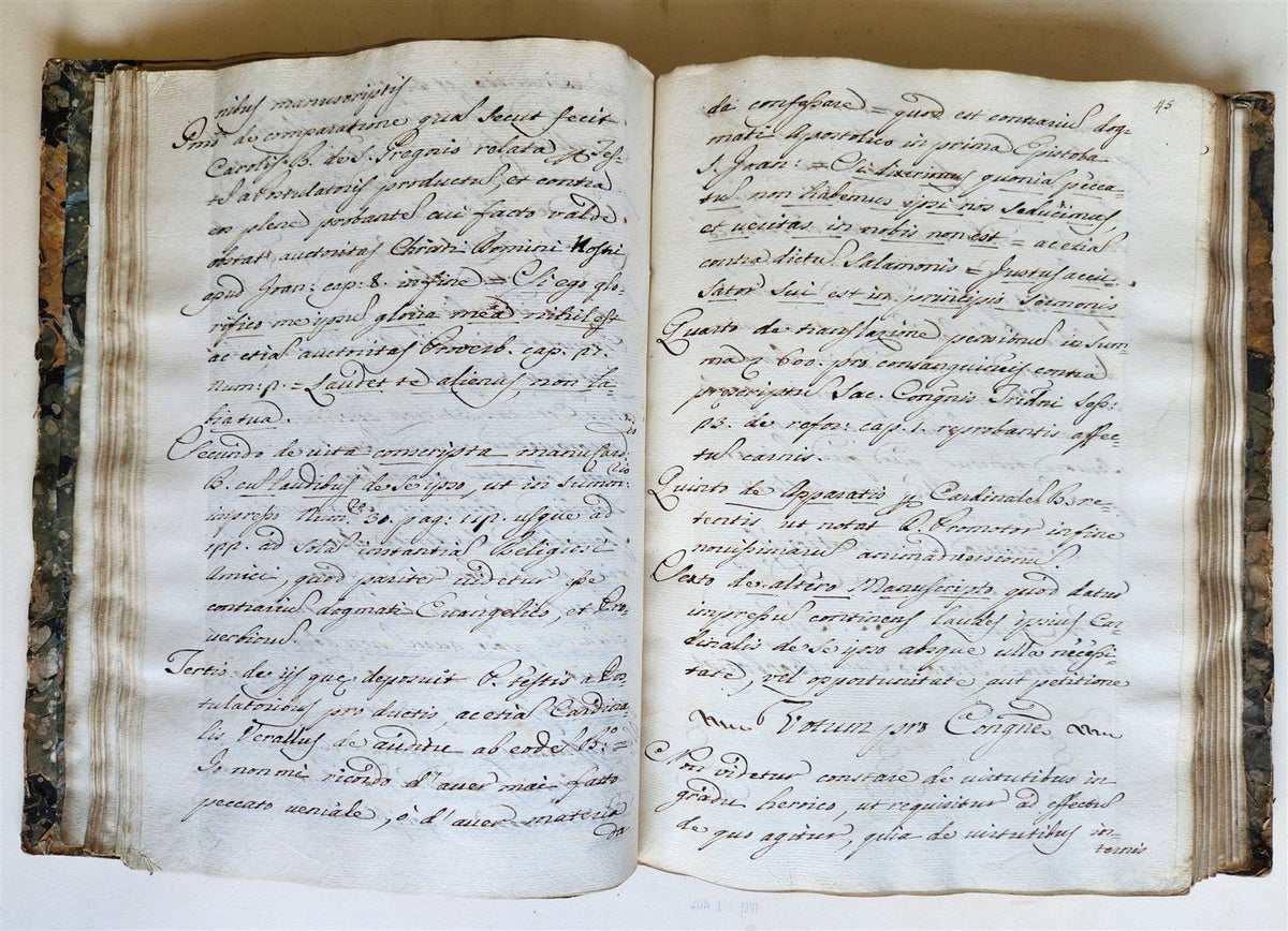 18th CENTURY MANUSCRIPT in ITALIAN antique VELLUM BOUND 392 pages