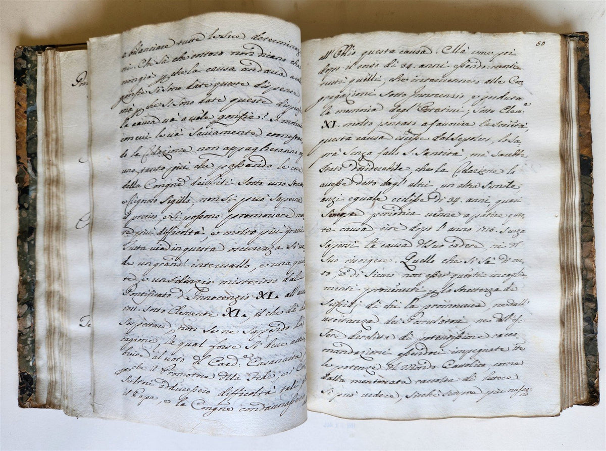 18th CENTURY MANUSCRIPT in ITALIAN antique VELLUM BOUND 392 pages
