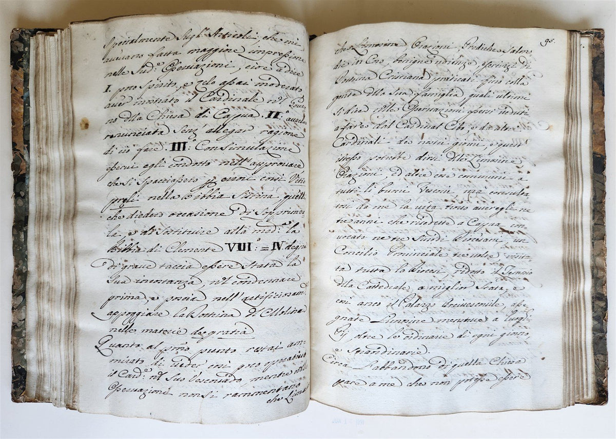 18th CENTURY MANUSCRIPT in ITALIAN antique VELLUM BOUND 392 pages