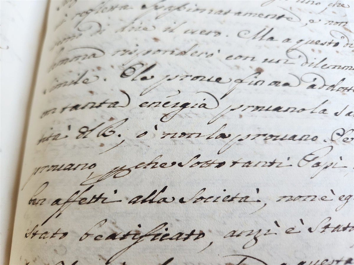 18th CENTURY MANUSCRIPT in ITALIAN antique VELLUM BOUND 392 pages