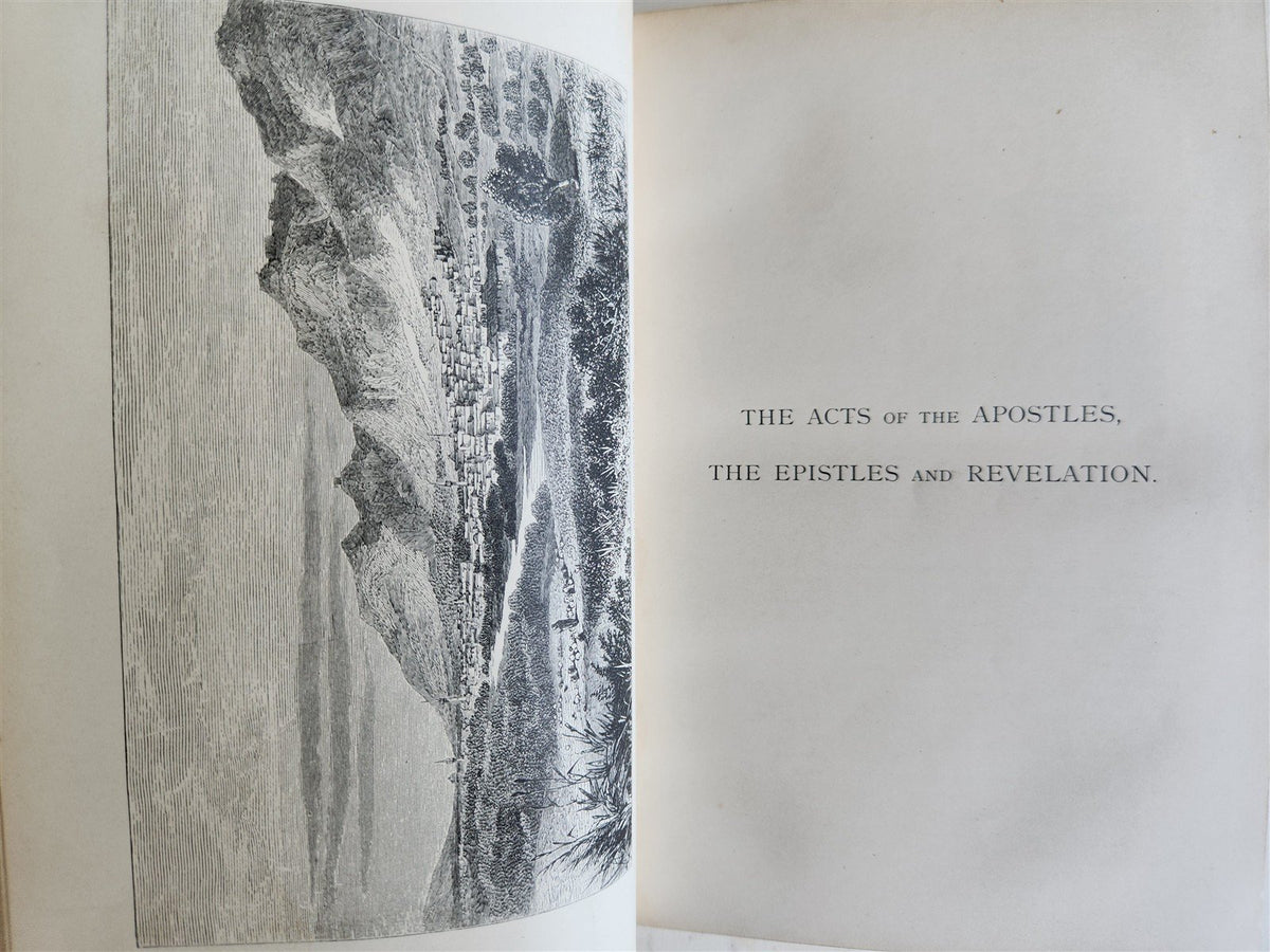 1869 BIBLE in ENGLISH 2 VOLUMES antique ILLUSTRATED NEW TESTAMENT