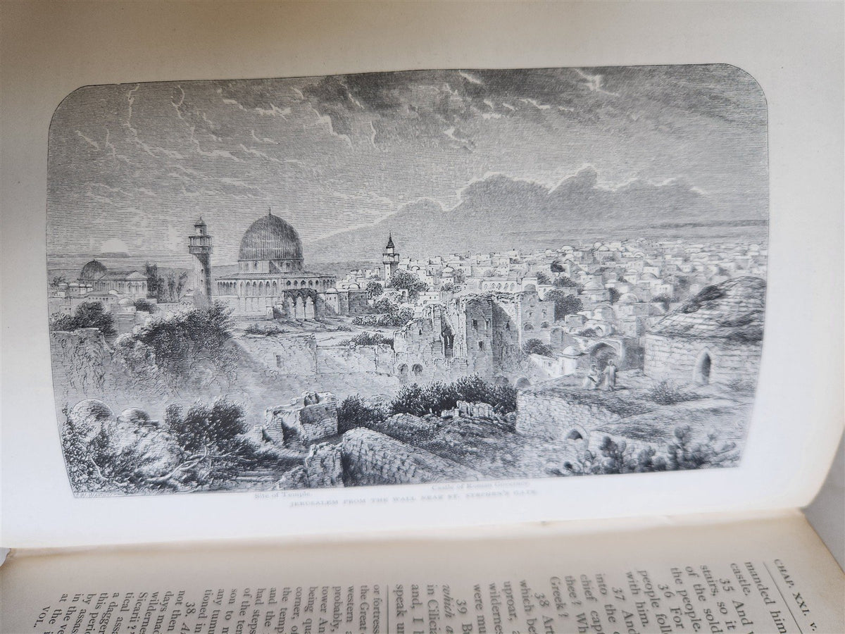 1869 BIBLE in ENGLISH 2 VOLUMES antique ILLUSTRATED NEW TESTAMENT