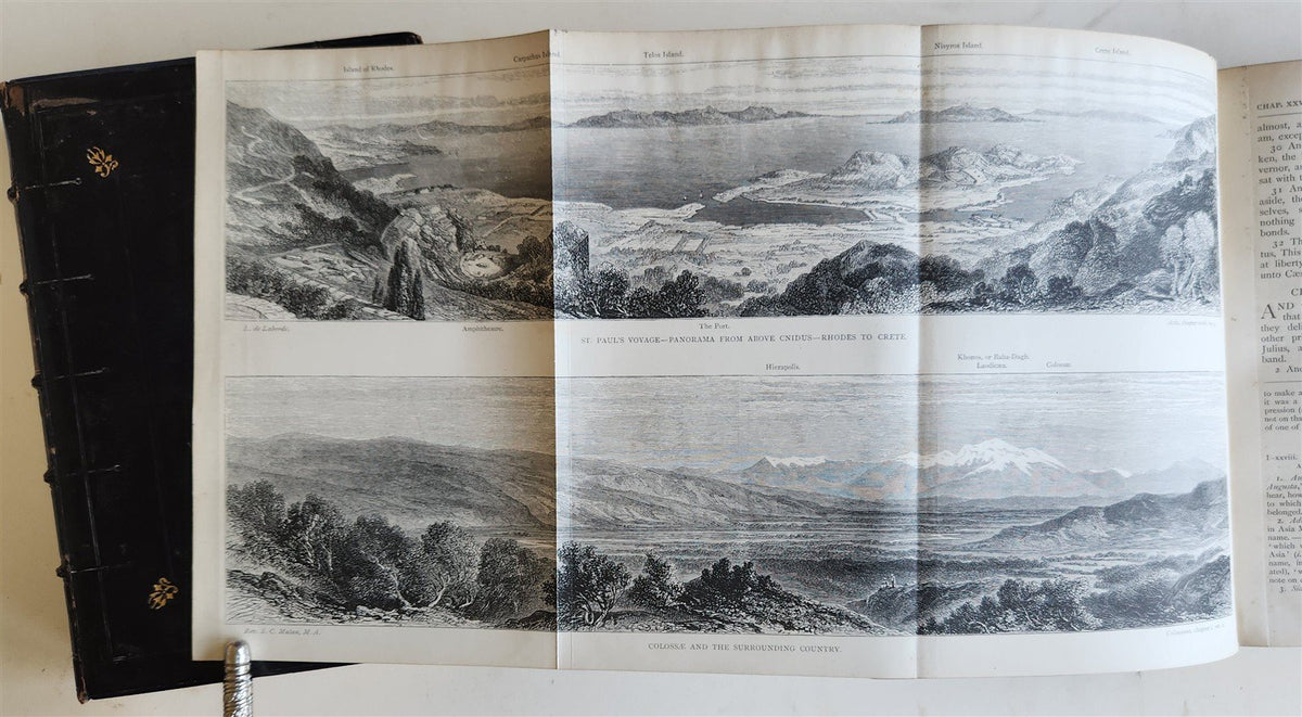 1869 BIBLE in ENGLISH 2 VOLUMES antique ILLUSTRATED NEW TESTAMENT