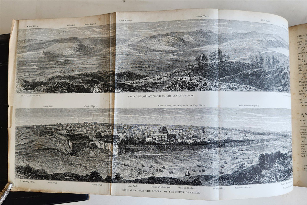 1869 BIBLE in ENGLISH 2 VOLUMES antique ILLUSTRATED NEW TESTAMENT