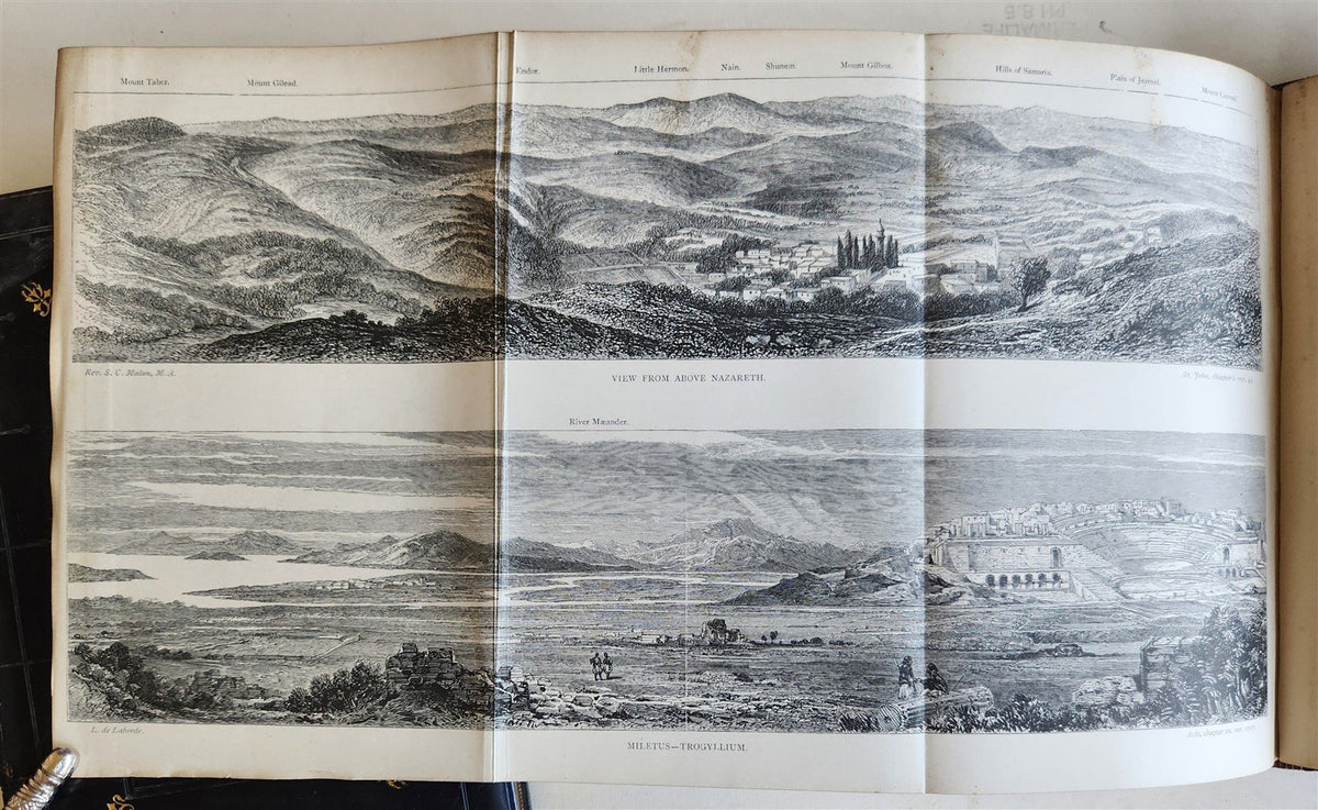 1869 BIBLE in ENGLISH 2 VOLUMES antique ILLUSTRATED NEW TESTAMENT