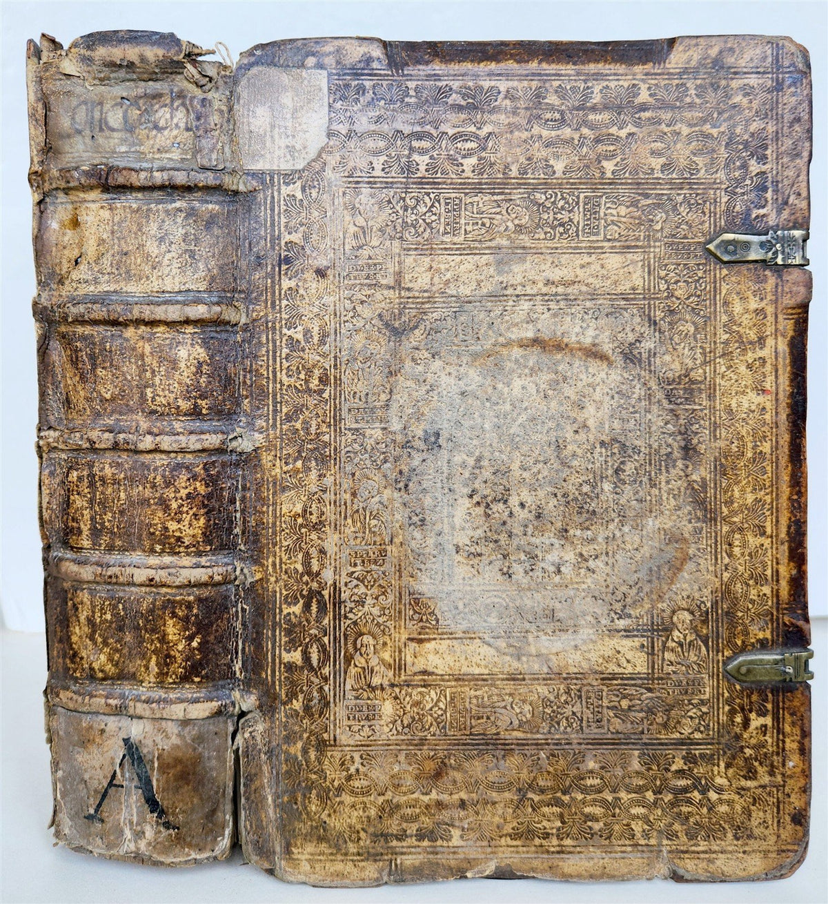 1567 BIBLE CONCORDANCE antique 16th CENTURY BLIND TOOLED PIGSKING BOUND FOLIO