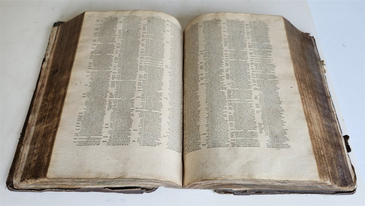 1567 BIBLE CONCORDANCE antique 16th CENTURY BLIND TOOLED PIGSKING BOUND FOLIO