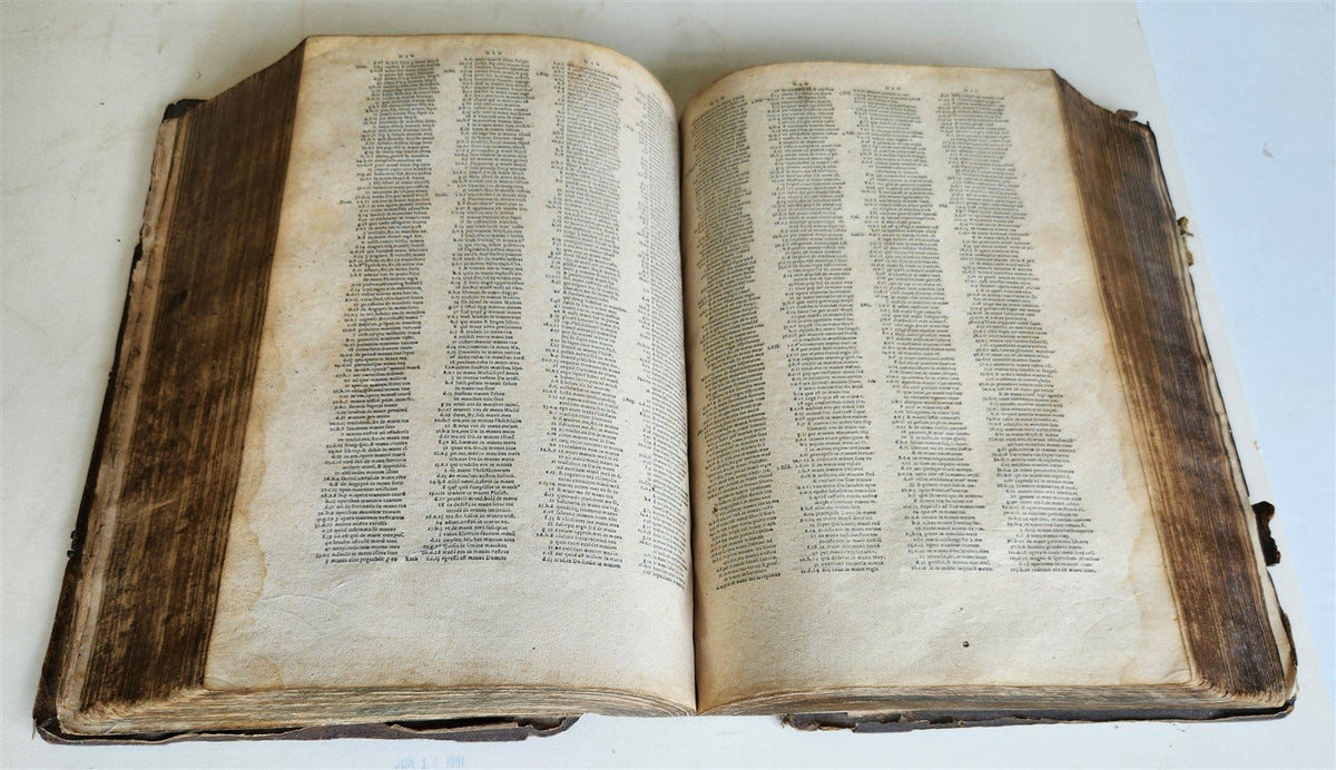 1567 BIBLE CONCORDANCE antique 16th CENTURY BLIND TOOLED PIGSKING BOUND FOLIO