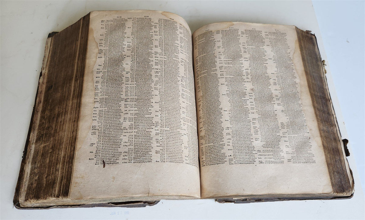 1567 BIBLE CONCORDANCE antique 16th CENTURY BLIND TOOLED PIGSKING BOUND FOLIO