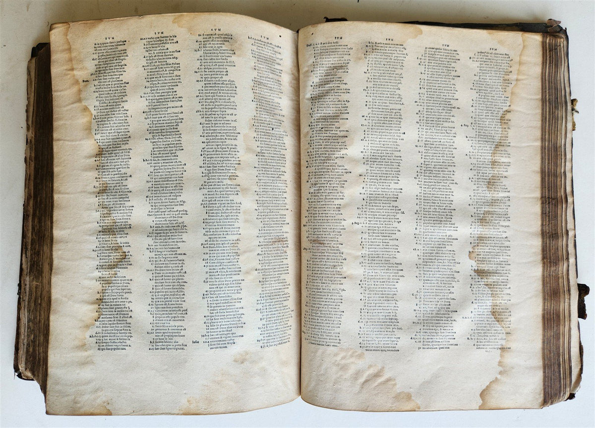 1567 BIBLE CONCORDANCE antique 16th CENTURY BLIND TOOLED PIGSKING BOUND FOLIO