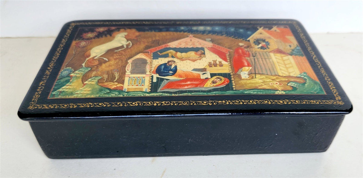 RUSSIAN MSTERA SCHOOL 1975 LACQUER BOX vintage