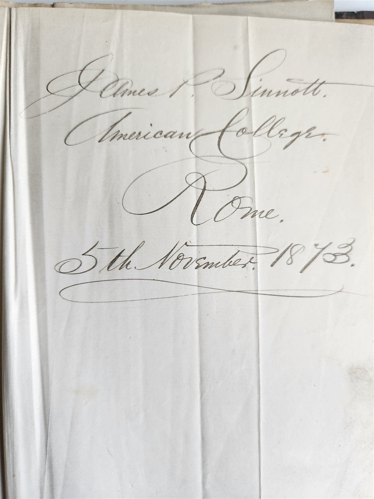 1873 MANUSCRIPT on PAPER - ECCLESIASTICAL HISTORY antique