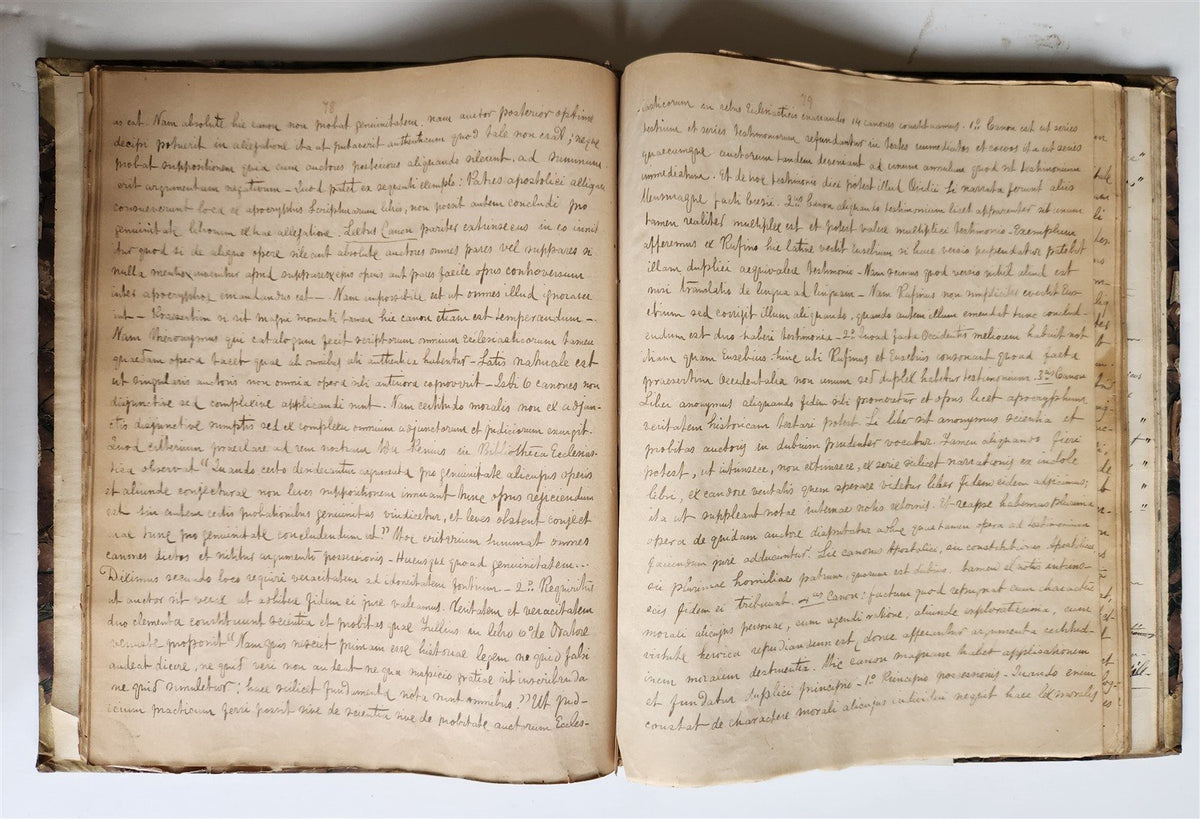 1873 MANUSCRIPT on PAPER - ECCLESIASTICAL HISTORY antique