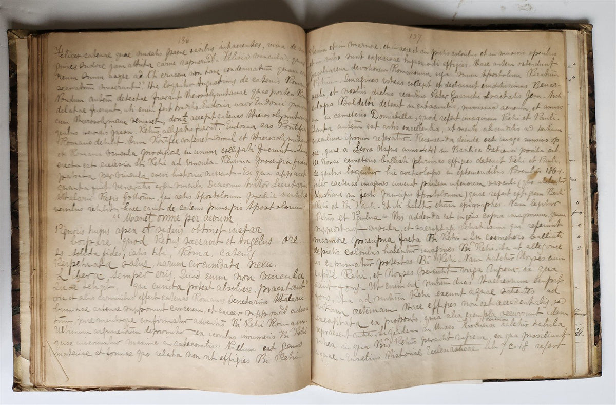 1873 MANUSCRIPT on PAPER - ECCLESIASTICAL HISTORY antique