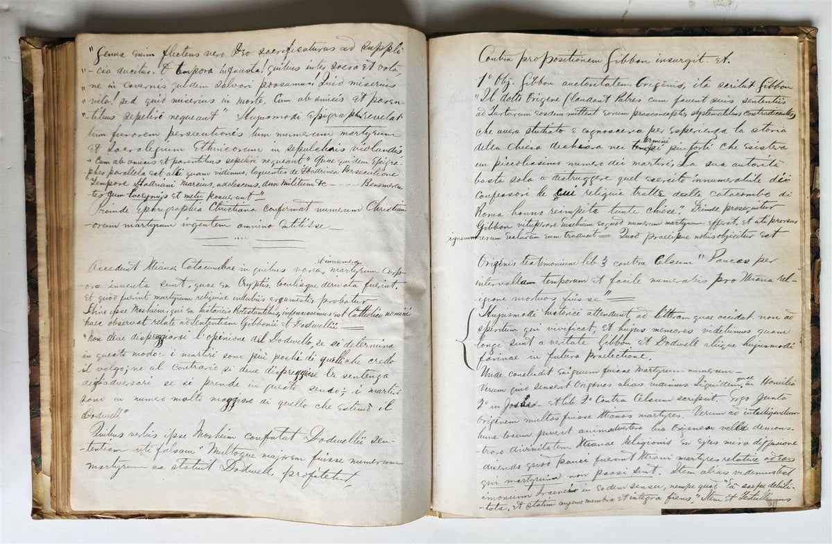 1873 MANUSCRIPT on PAPER - ECCLESIASTICAL HISTORY antique