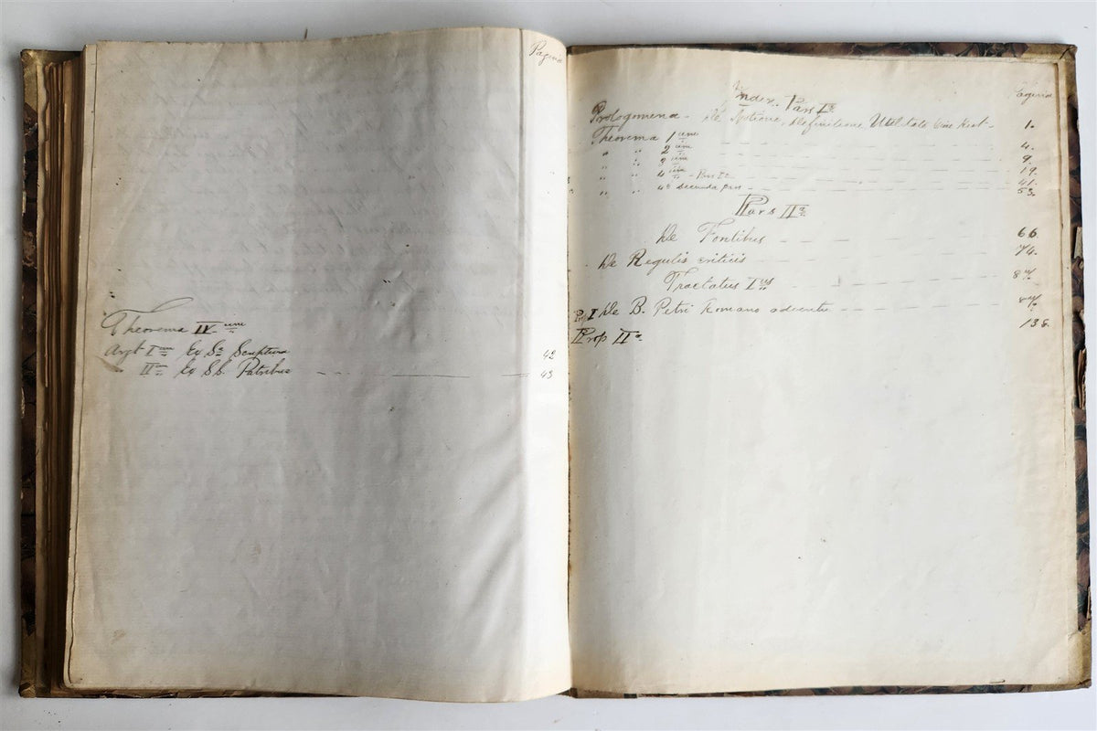 1873 MANUSCRIPT on PAPER - ECCLESIASTICAL HISTORY antique