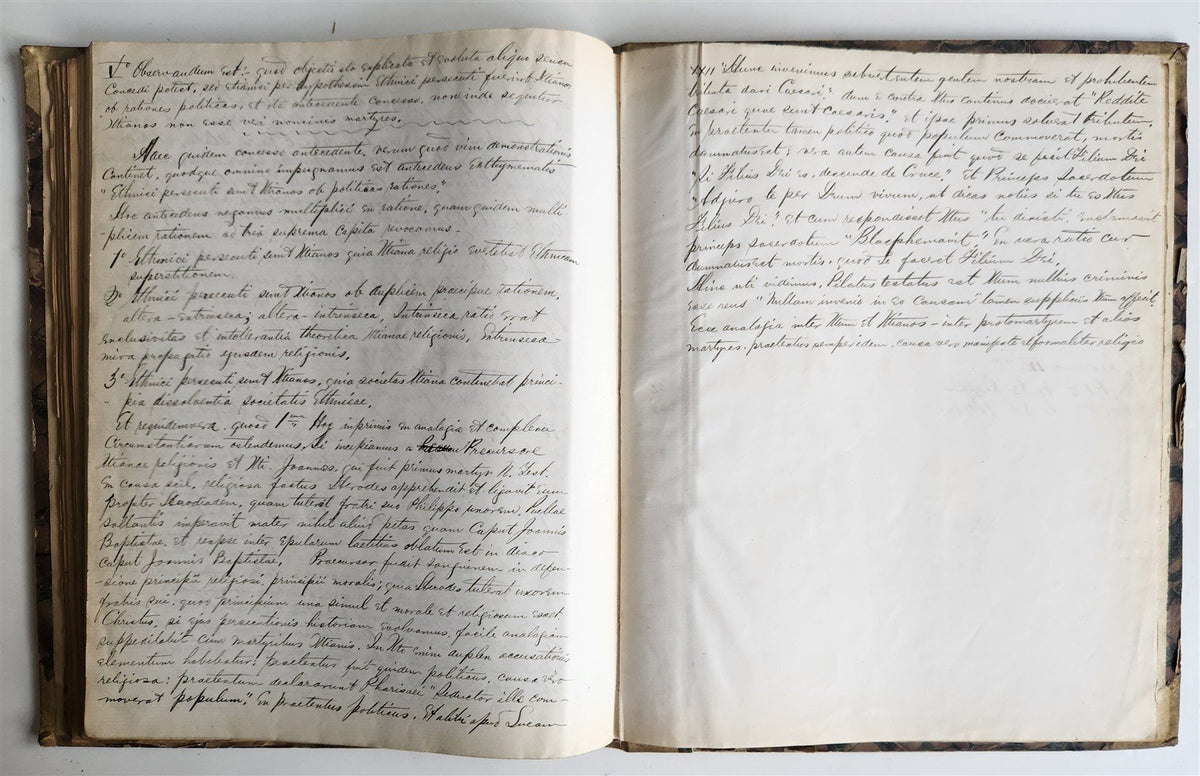 1873 MANUSCRIPT on PAPER - ECCLESIASTICAL HISTORY antique