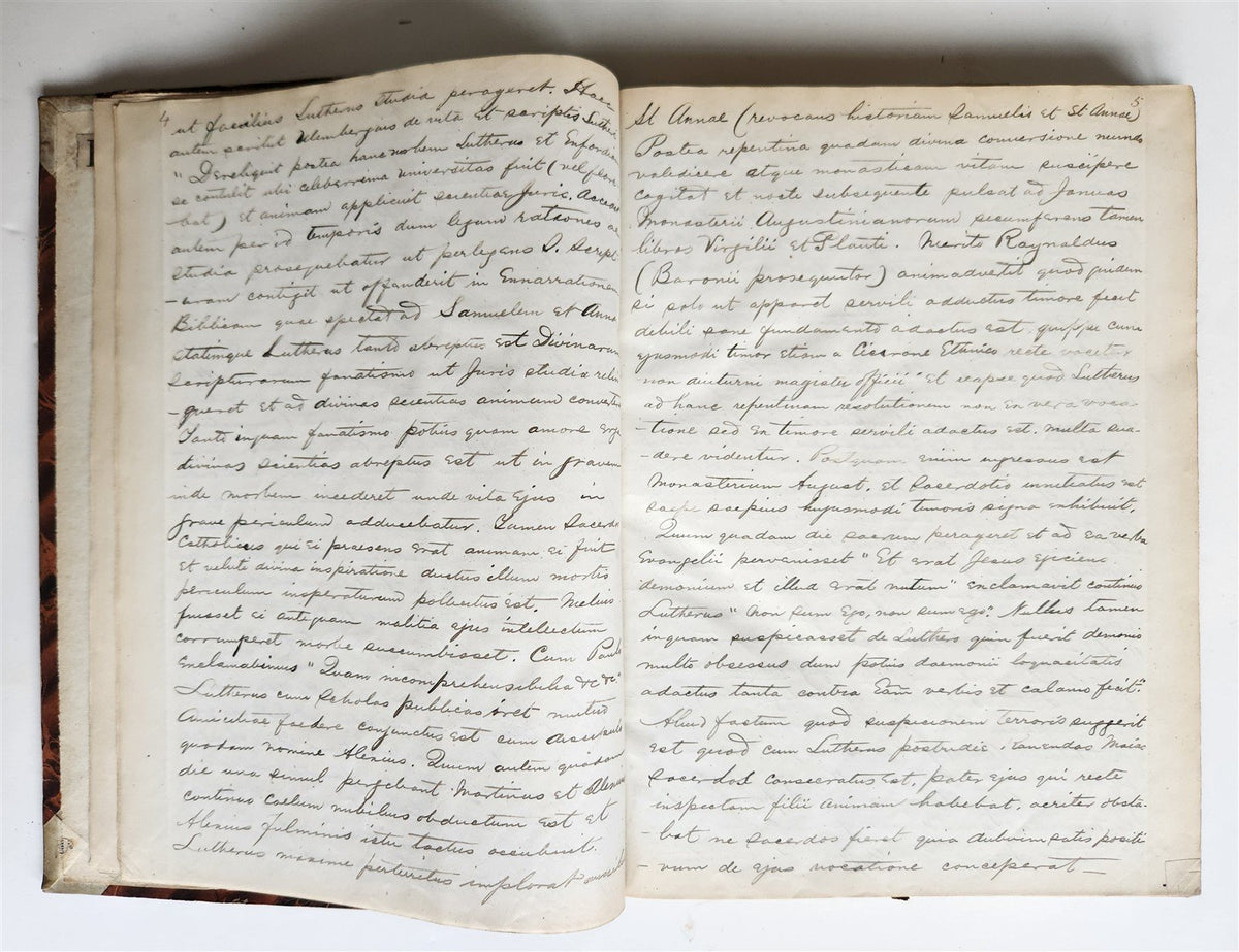 1872 MANUSCRIPT on PAPER - ECCLESIASTICAL HISTORY antique