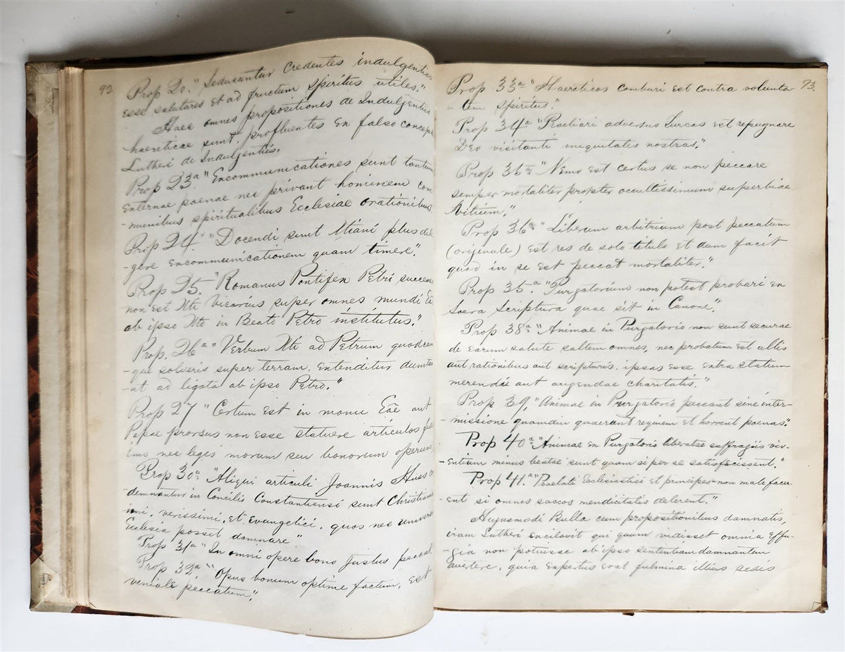 1872 MANUSCRIPT on PAPER - ECCLESIASTICAL HISTORY antique