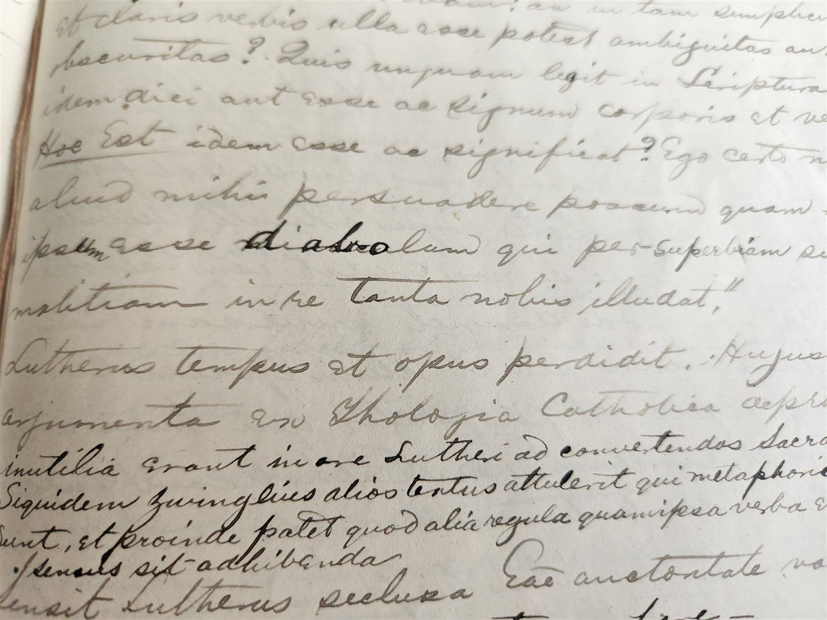 1872 MANUSCRIPT on PAPER - ECCLESIASTICAL HISTORY antique
