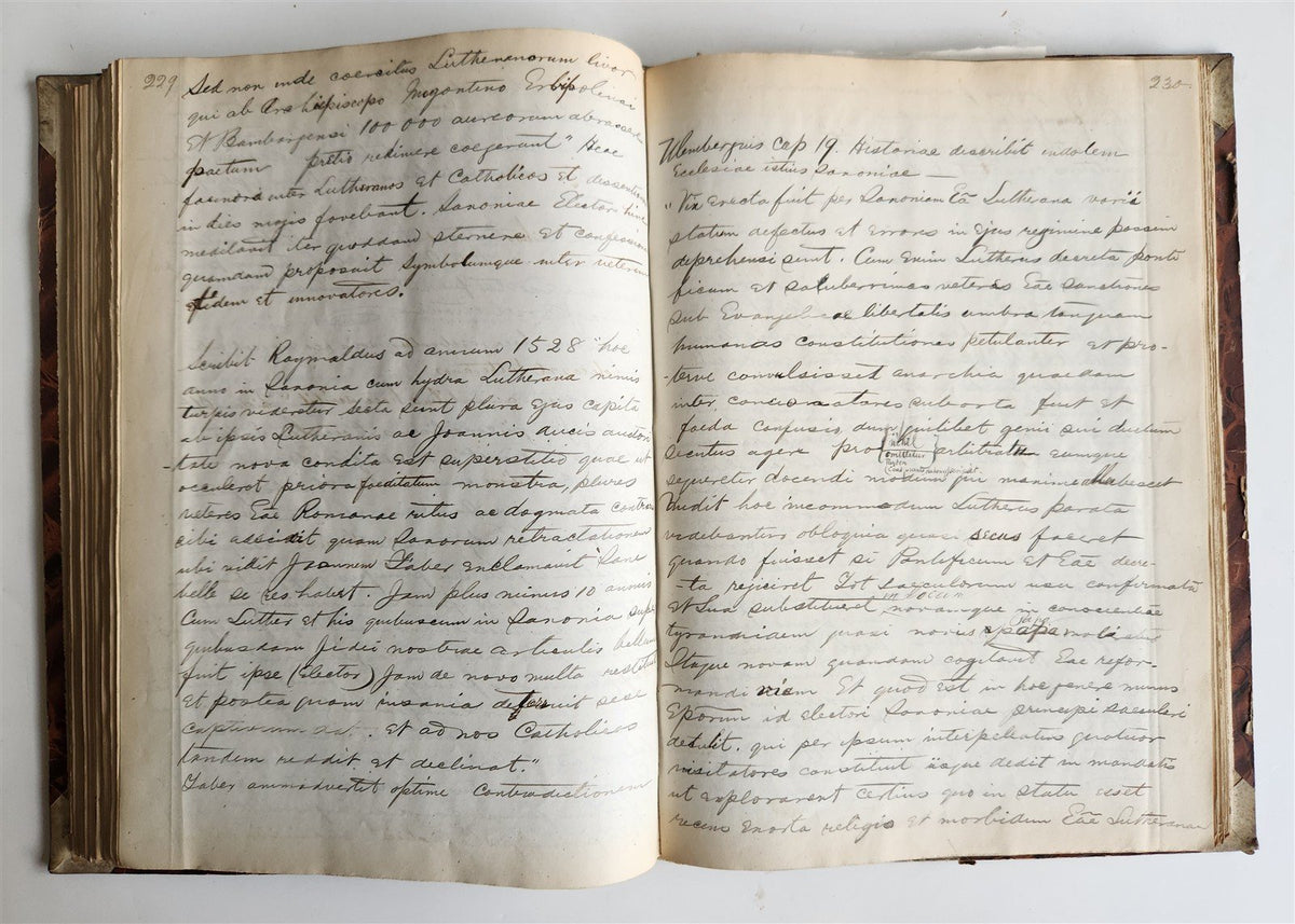 1872 MANUSCRIPT on PAPER - ECCLESIASTICAL HISTORY antique