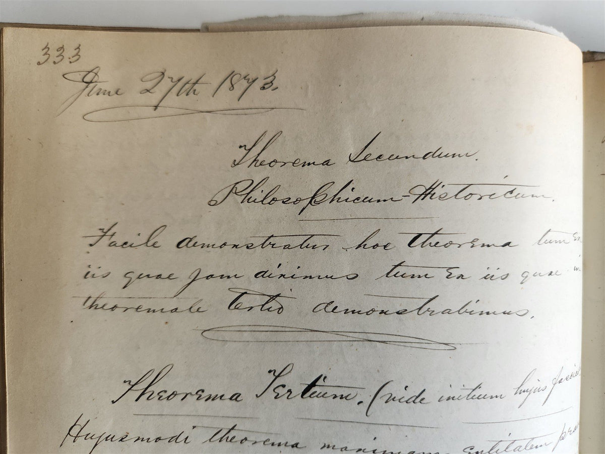 1872 MANUSCRIPT on PAPER - ECCLESIASTICAL HISTORY antique