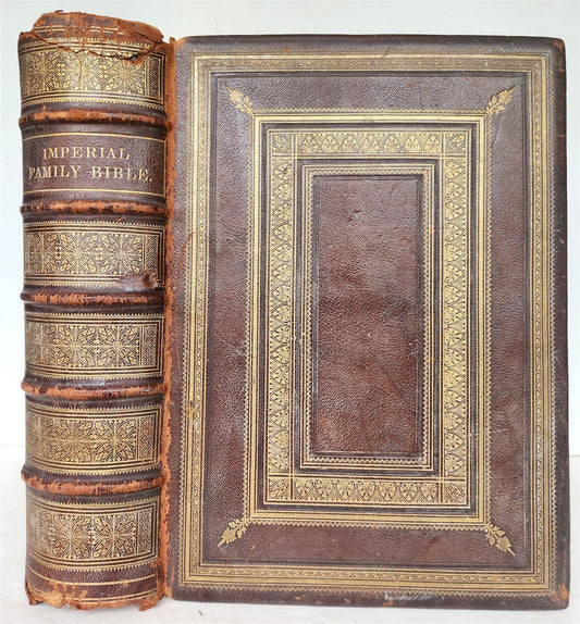 1869 IMPERIAL FAMILY BIBLE in ENGLISH antique ILLUSTRATED MASSIVE FOLIO