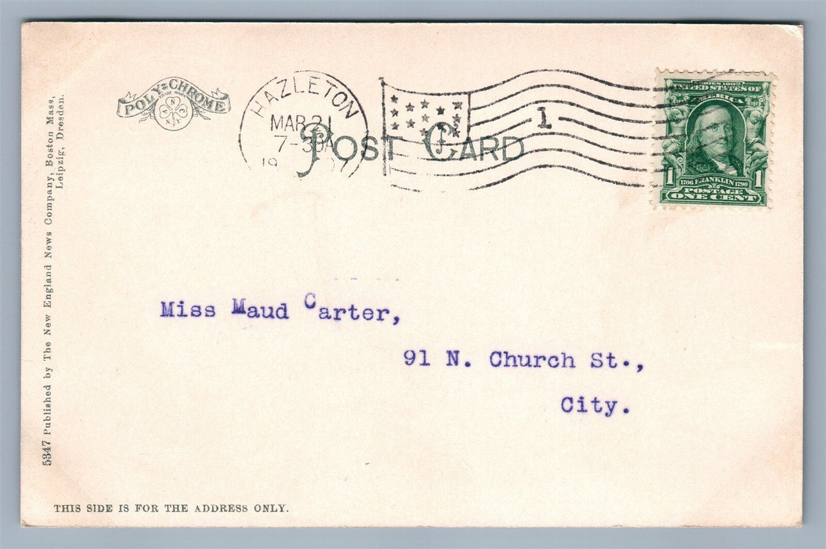 HAZLETON PA CROSS SHOE FOR WOMEN WHO CARE ADVERTISING ANTIQUE POSTCARD