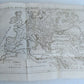 1748 WORLD'S HISTORY antique ILLUSTRATED w/ MAP in German VELLUM BOUND