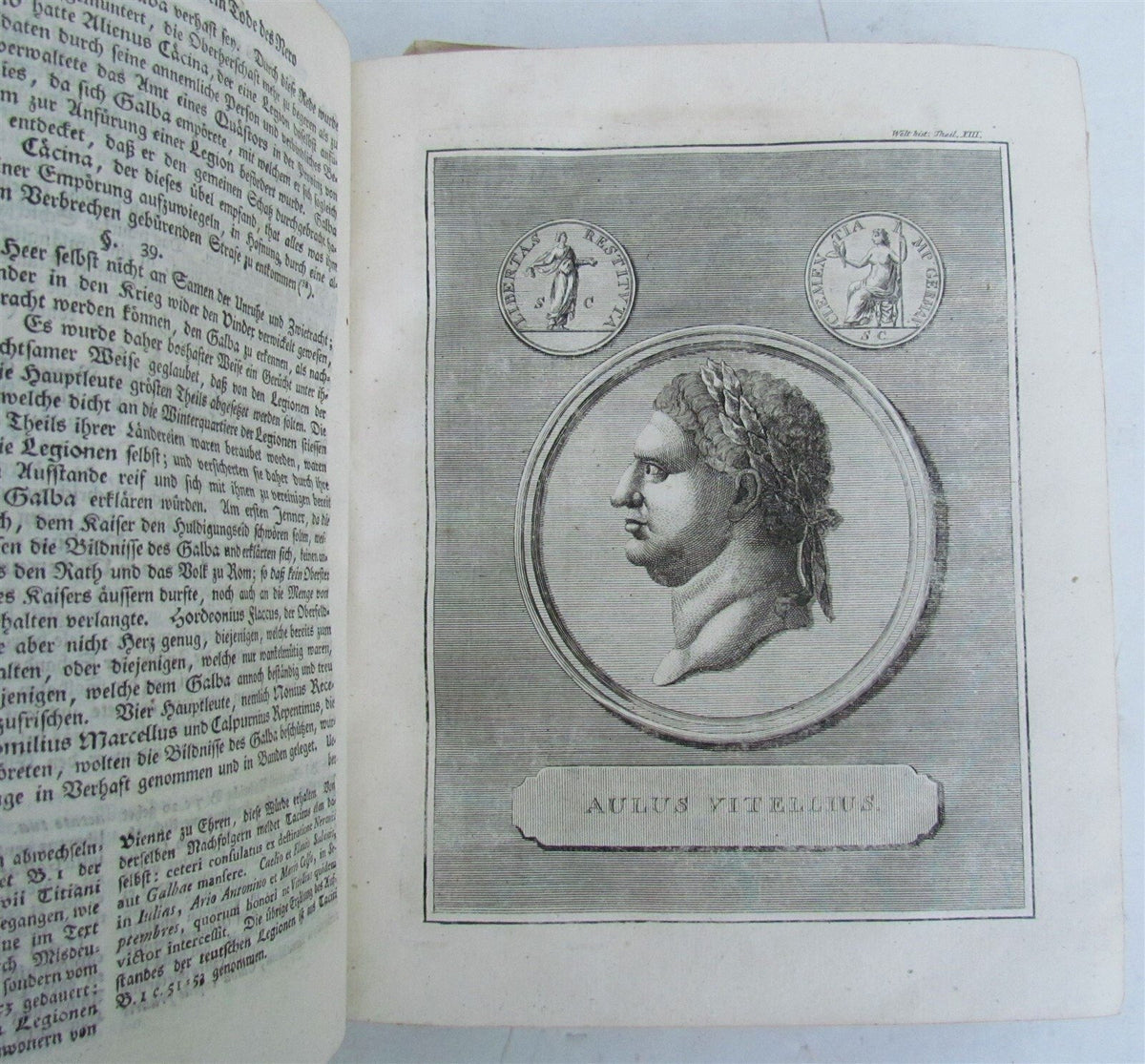 1748 WORLD'S HISTORY antique ILLUSTRATED w/ MAP in German VELLUM BOUND