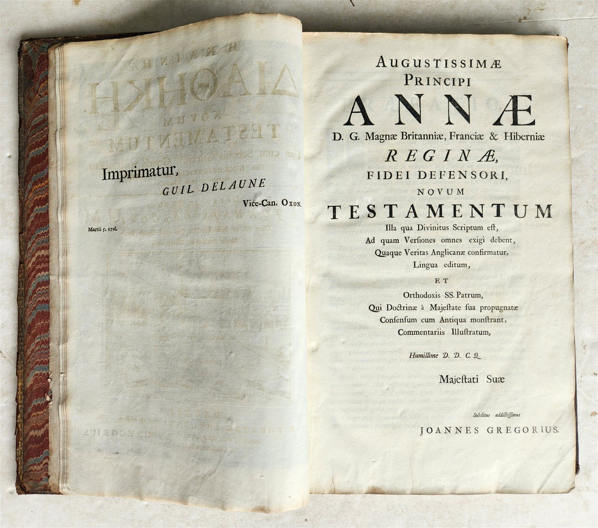 1703 BIBLE in GREEK NEW TESTAMENT antique ILLUSTRATED FOLIO