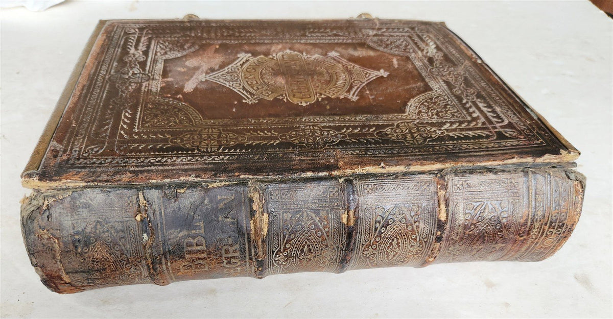 1703 BIBLE in WELSH OLD & NEW TESTAMENT antique ILLUSTRATED FOLIO
