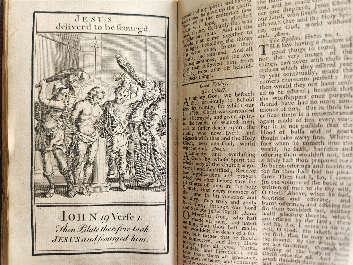 1770s BOOK of COMMON PRAYER w/ PSALTER in ENGLISH antique ILLUSTRATED