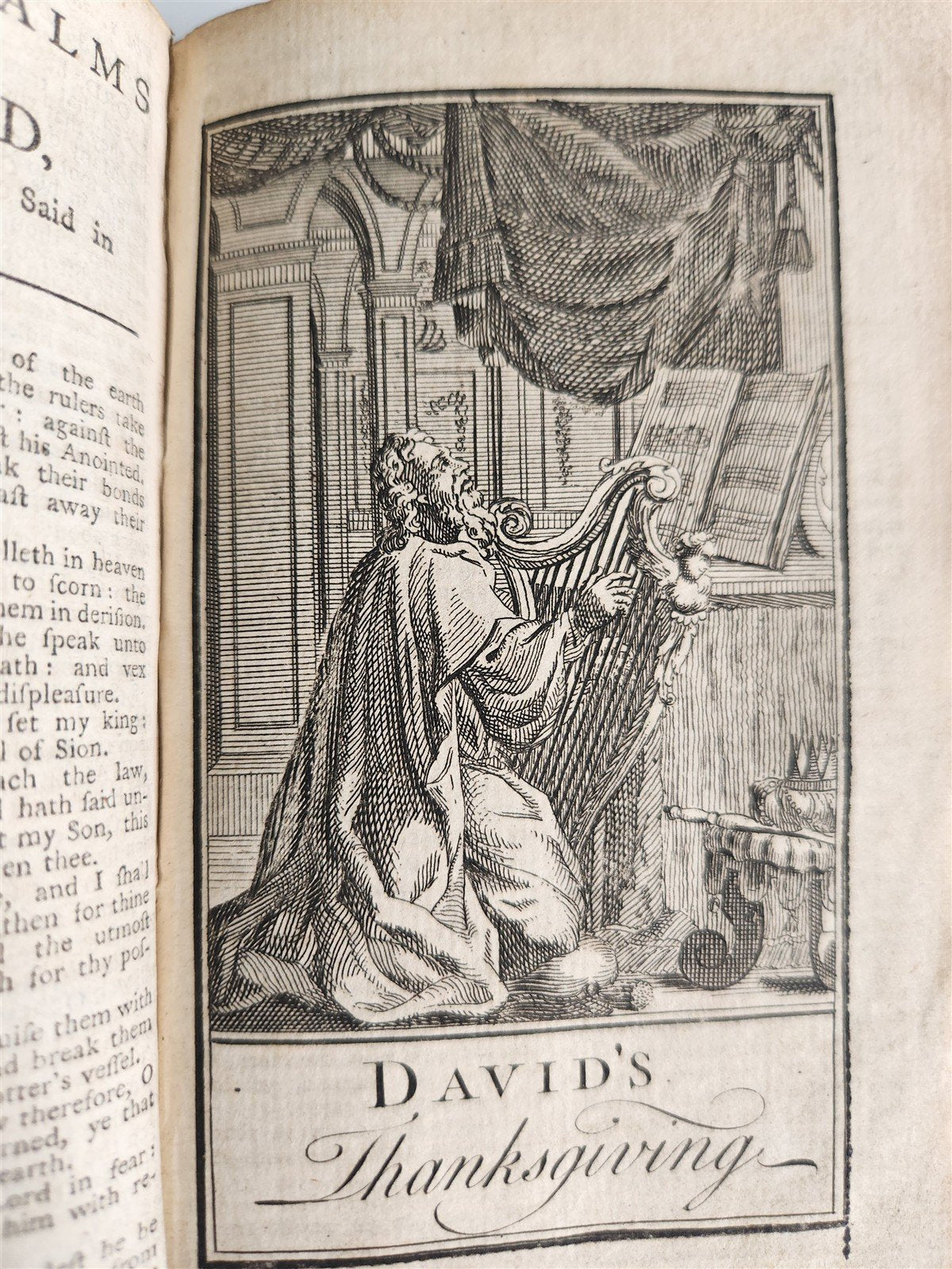 1770s BOOK of COMMON PRAYER w/ PSALTER in ENGLISH antique ILLUSTRATED