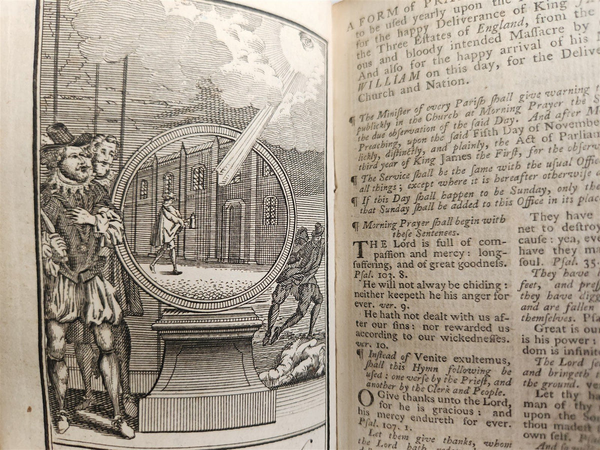 1770s BOOK of COMMON PRAYER w/ PSALTER in ENGLISH antique ILLUSTRATED